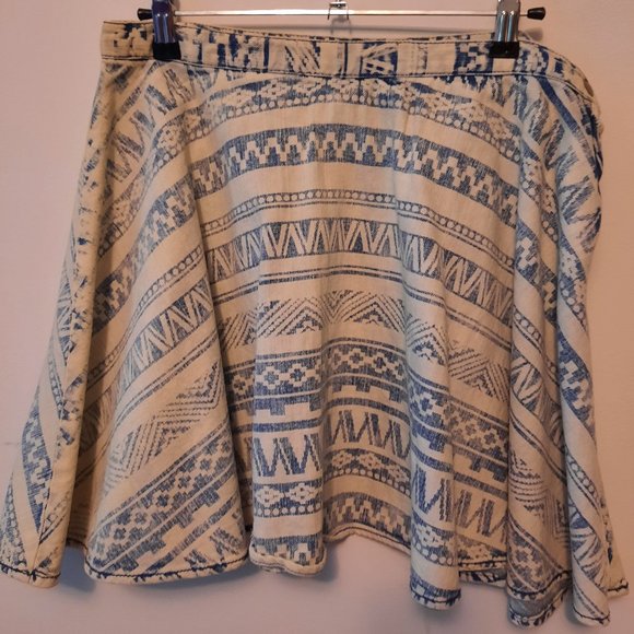 Denim Patterned Skirt - Picture 1 of 3